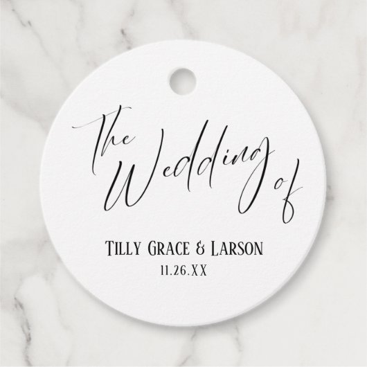 Elegant Simple The Wedding of Black & White Bedankjes Labels (Voorkant)