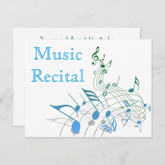 Elegant Simple Unisex Music Overweging Uitnodiging (Voorkant / Achterkant)