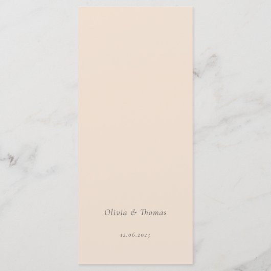 Elegant Simple Waterverf Beach Coastal Wedding Menu (Achterkant)