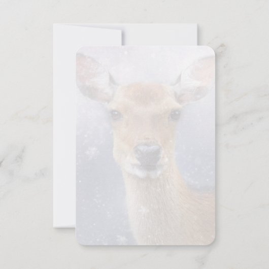 Elegant Simple Waterverf Deer Snow Save The Date (Achterkant)