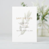 Elegant Simple Waterverf Greenery Modern Save The Date (Staand voorkant)