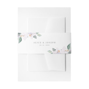 Elegant Simple Waterverf Paarse Orchids Weddenscha Uitnodigingen Wikkel