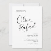 Elegant Simple Wedding Black-kalligrafie Kaart (Voorkant)