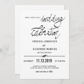 Elegant Simple Wedding Celebration Typografie Kaart (Voorkant / Achterkant)