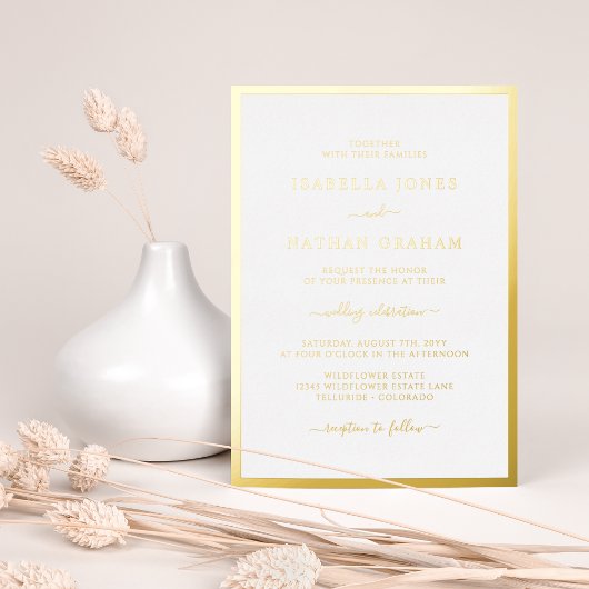 Elegant Simple Wedding Folie Uitnodiging