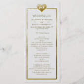 Elegant Simple Wedding Program met Gold Heart Programma (Voorkant)