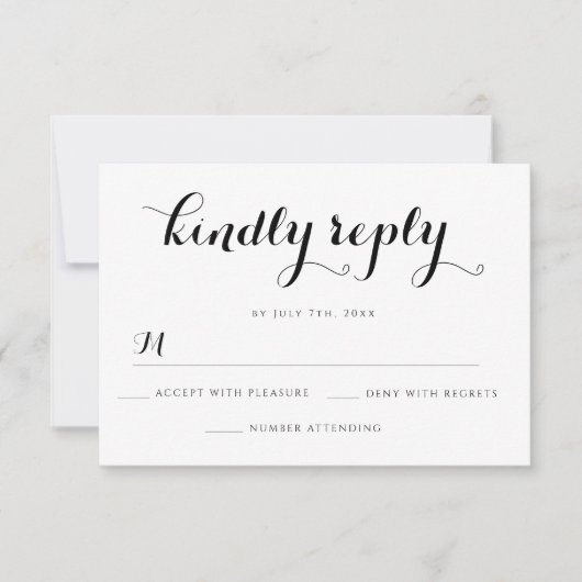 Elegant Simple Wedding RSVP Response Kaarten Kaartje (Voorkant)