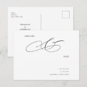 Elegant Simple Wedding Save the Date Announding Briefkaart (Voorkant / Achterkant)