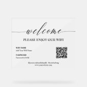 Élégant Simple Welcome Enjoy WiFi QR Code (Recto)