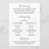 Elegant Simple White Daisy Floral Wedding Programma (Achterkant)