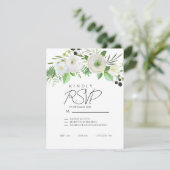Elegant Simple White Floral Invitation (Debout devant)