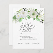 Elegant Simple White Floral Invitation (Devant / Derrière)