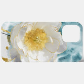 Elegant Simple White Flower Luxury Gold Waterverf Case-Mate iPhone Case (Achterkant (horizontaal))