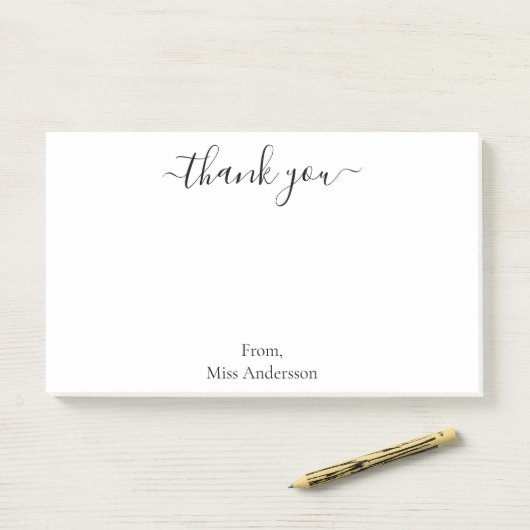 Elegant Simple White Hartelijk dank Post-it® Notes (Op bureau)