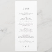 Elegant Simple White Monogram Weddenschap Menu (Voorkant)