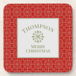 Elegant Simple Winter Snowflakes Patroonnaam Bier Onderzetter