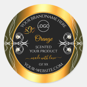 Elegant Sinaasappel Black Glamour Product Labels L