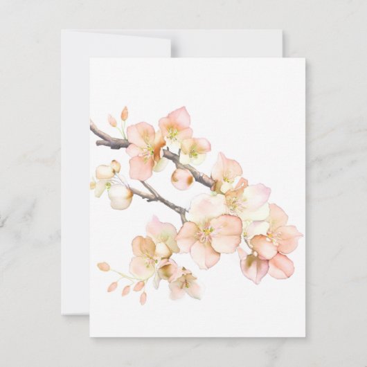 Elegant Sinaasappel bloesems elegant script Save The Date (Achterkant)