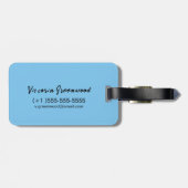 Elegant Sinaasappel & Blue Lotus Flower Bagagelabel (Achterkant horizontaal)