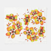 Elegant Sinaasappel Flowers Fleece Deken (Voorkant (Horizontaal))