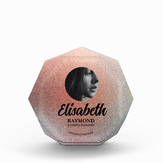 Elegant Sinaasappel Licht blauw Fotoblok Sjabloon (Voorkant)