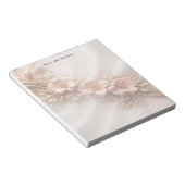 Elegant Sinaasappel Perzik Floral Notitieblok (Schuin)