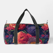 Elegant sinaasappel rood bloemenromantisch monogra plunjezak (Achterkant)