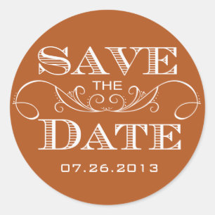 Elegant Sinaasappel Save the Date Sticker