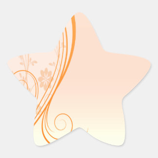Elegant sinaasappel wervelt speciaal cadeau ster sticker