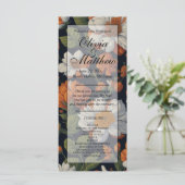 Elegant sinaasappel wit zwart bloemig (Staand voorkant)