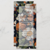 Elegant sinaasappel wit zwart bloemig (Voorkant / Achterkant)