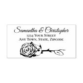 Elegant Single Roos bruiloft adres Zelfinktende Stempel (Design)