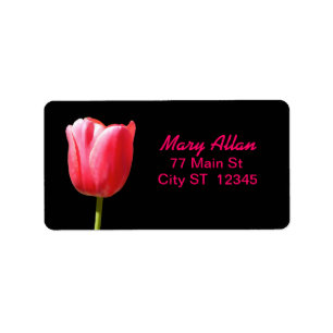 Elegant Single Tulip Bloom Etiket