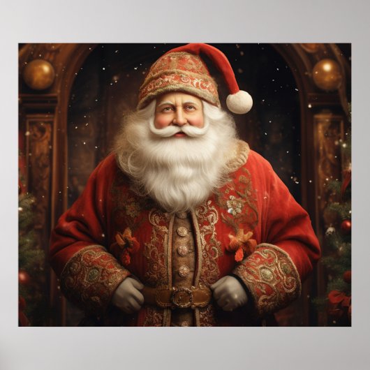  Elegant Sinterklaas Red Brocade Suit & Pet Poster (Voorkant)