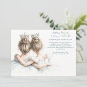 Elegant Sisters Celebration – Pastel Art Kaart (Staand voorkant)