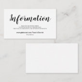 Élégant site de mariage Détails Cartes de fermetur (Devant / Derrière)