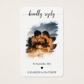 Elégant site de mariage QR Code photo carte RSVP (Devant)