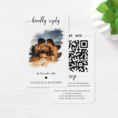 Elégant site de mariage QR Code photo carte RSVP (Bureau)