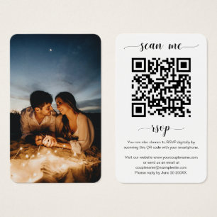 Elégant site de mariage QR Code photo carte RSVP