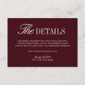 Elégant site Mariage de Bourgogne Carte de boîtier (Devant)