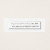 Élégant site Mariage noir et blanc Mini carte (Devant)