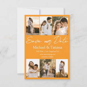 Elegant Six Photos Collage Modern Script sinaasapp Save The Date