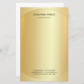 Elegant Sjabloon Gold Modern minimalist Briefpapier (Voorkant / Achterkant)