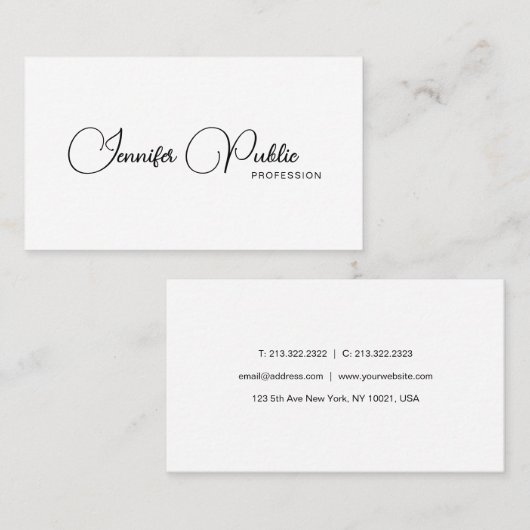 Elegant Sjabloon Typografie Modern minimalist Visitekaartje (Voorkant / Achterkant)