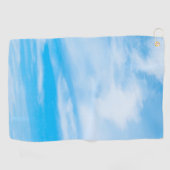 Elegant Sjabloon voor aangepaste blauwe hemel witt Golfhanddoek (Horizontaal)