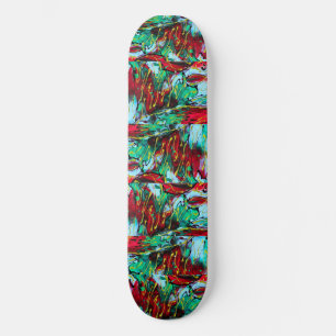 Elégant Skateboard rouge et bleu
