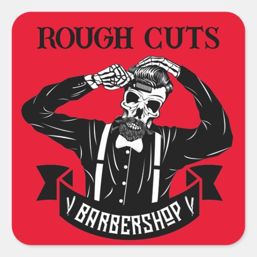 Elegant skelet personaliseren vierkante sticker (Voorkant)