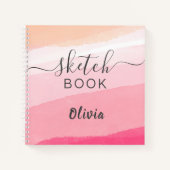 Elegant Sketchbook Jouw naam Script Waterverf Notitieboek (Voorkant)