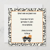 Elegant skulls Halloween bruiloft Save the Date (Achterkant)