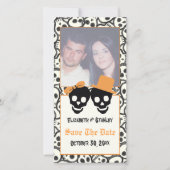 Elegant skulls Halloween bruiloft Save the Date (Voorkant)